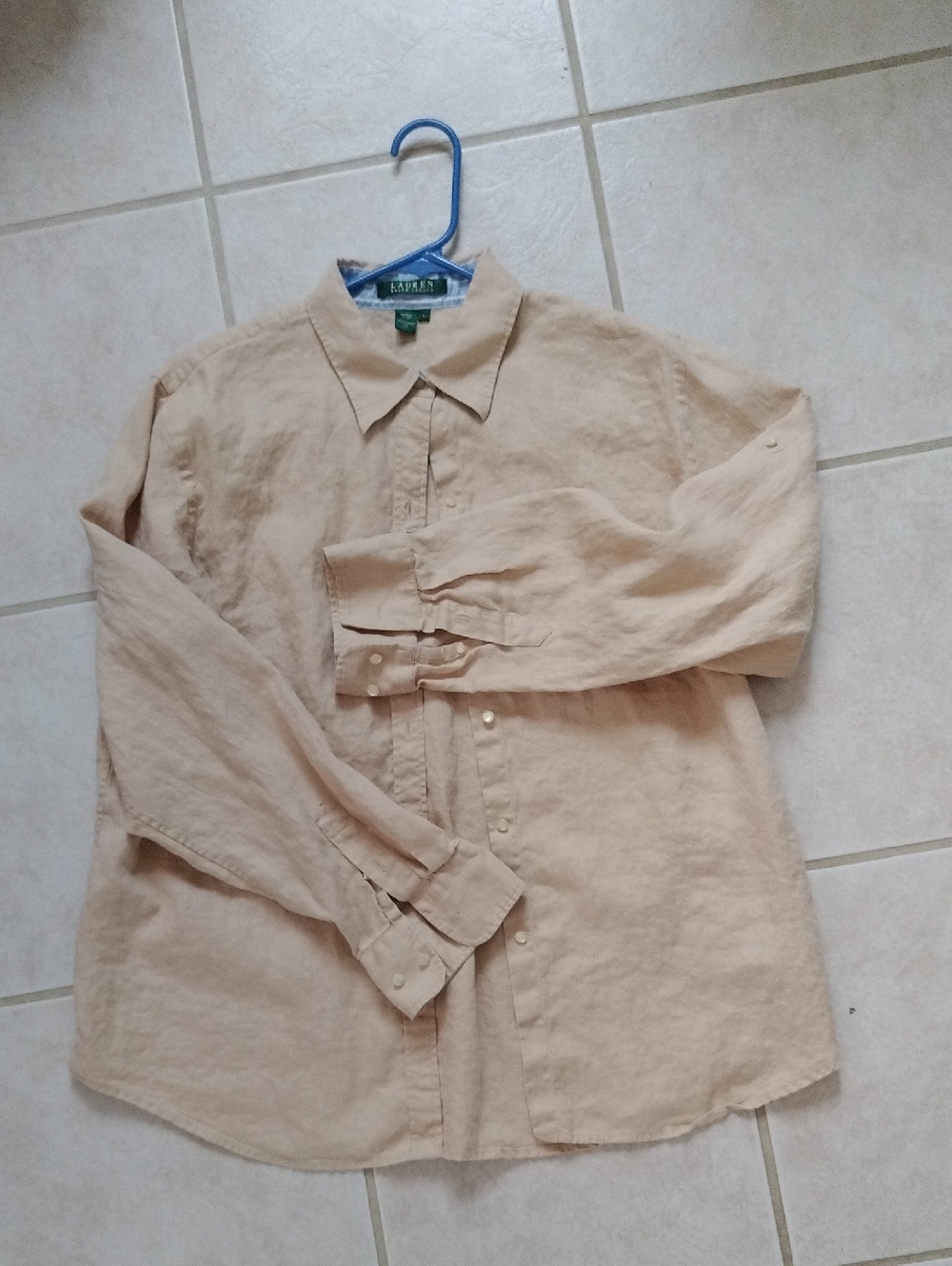 Ralph Lauren Pale Beige Linen Dress Shirt